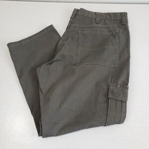Wrangler Authentics Mens gray Relaxed Fit Straight Leg Cargo Pants Size 42X29